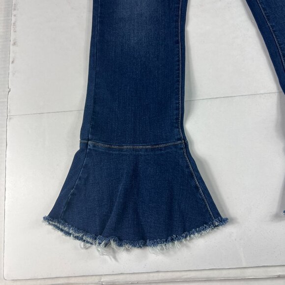 Judy Blue Jean Women 28x25* Crop Flare Skinny Mid Rise Blue Stretch Denim Tag 28 - Picture 6 of 16